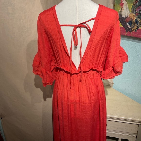 COPY - Charlie Charlie Charlotte women’s red maxi boho beach dress Size Medium - Picture 14 of 15